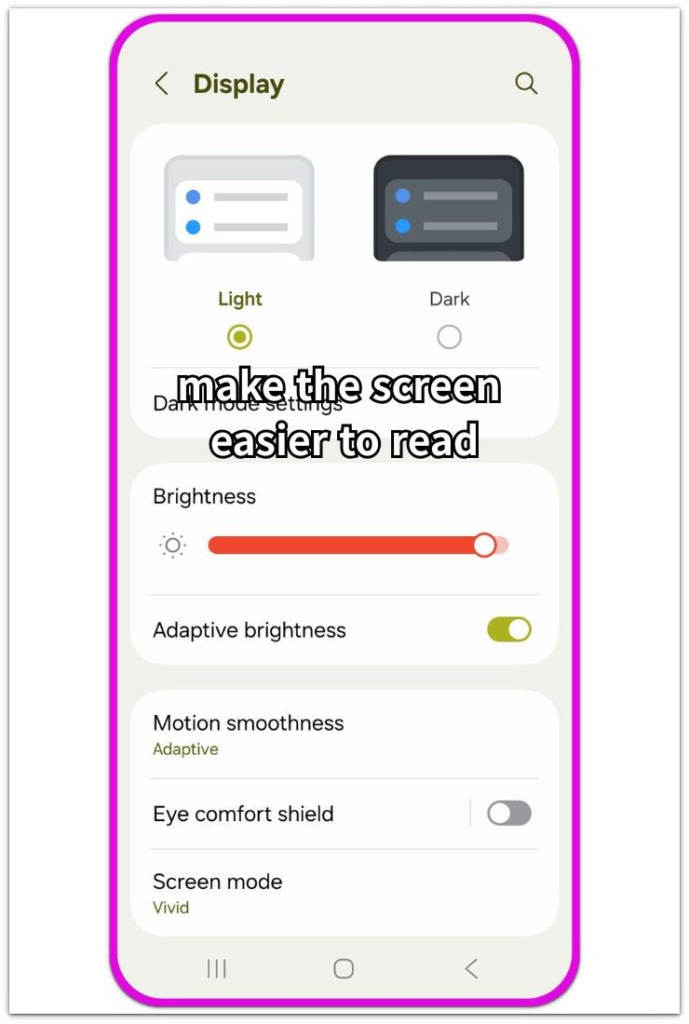 android display settings adaptive brightness screen