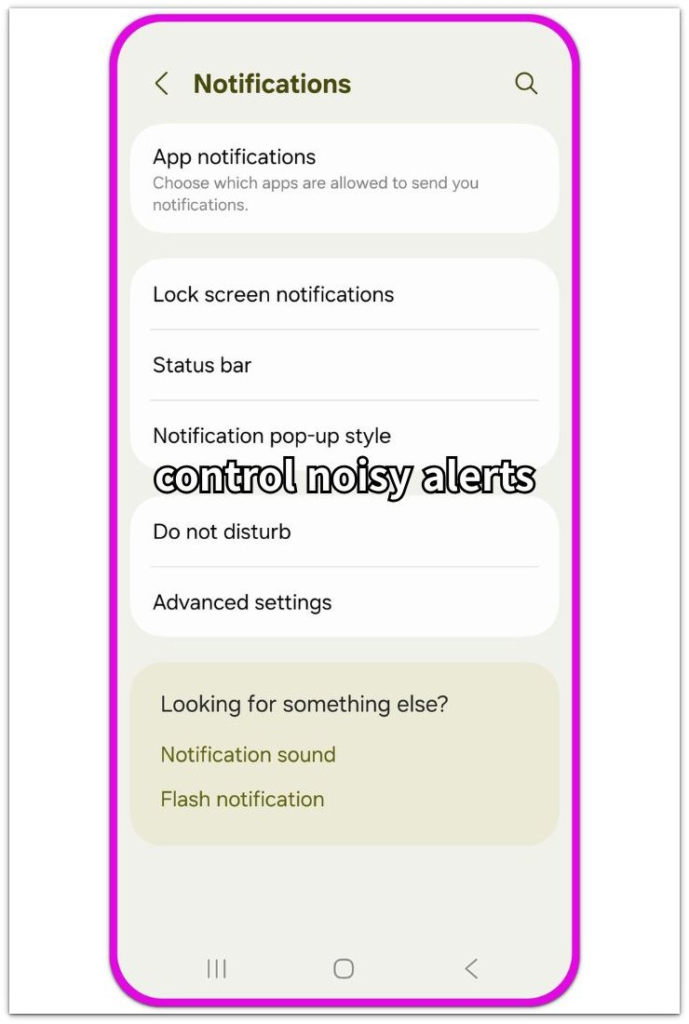 android notification settings app alerts screen
