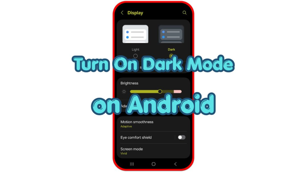android display settings dark mode