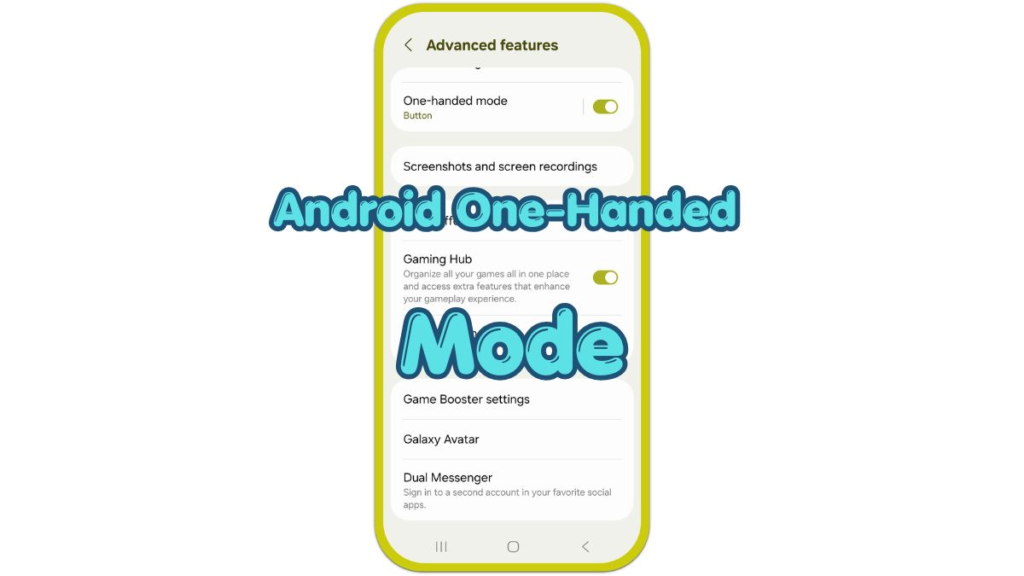 android one-handed mode setting screen
