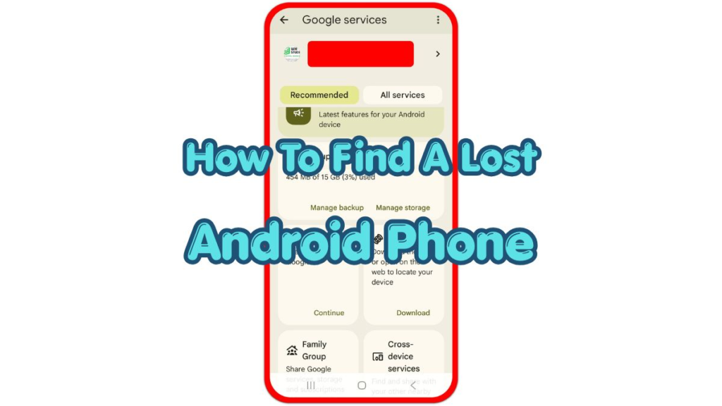 find hub option in google services on android