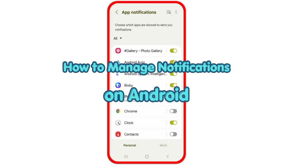 how to manage notifications on android