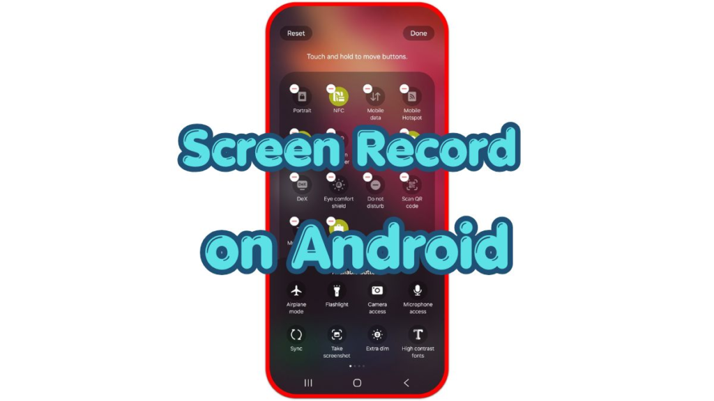 screen record on android quick settings edit screen