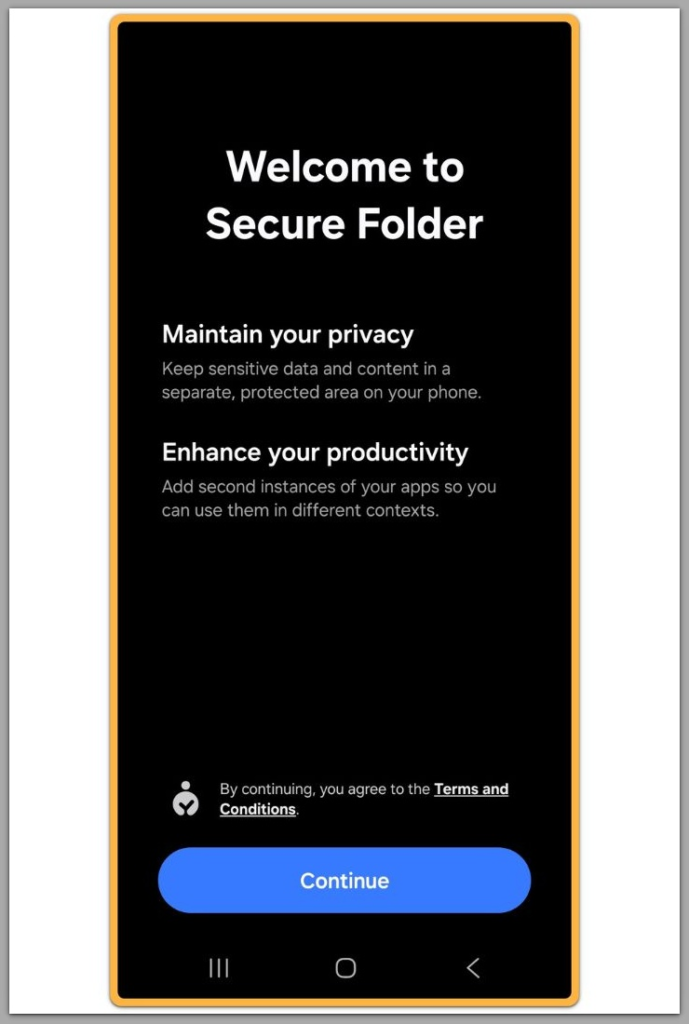 secure folder protected area on samsung android