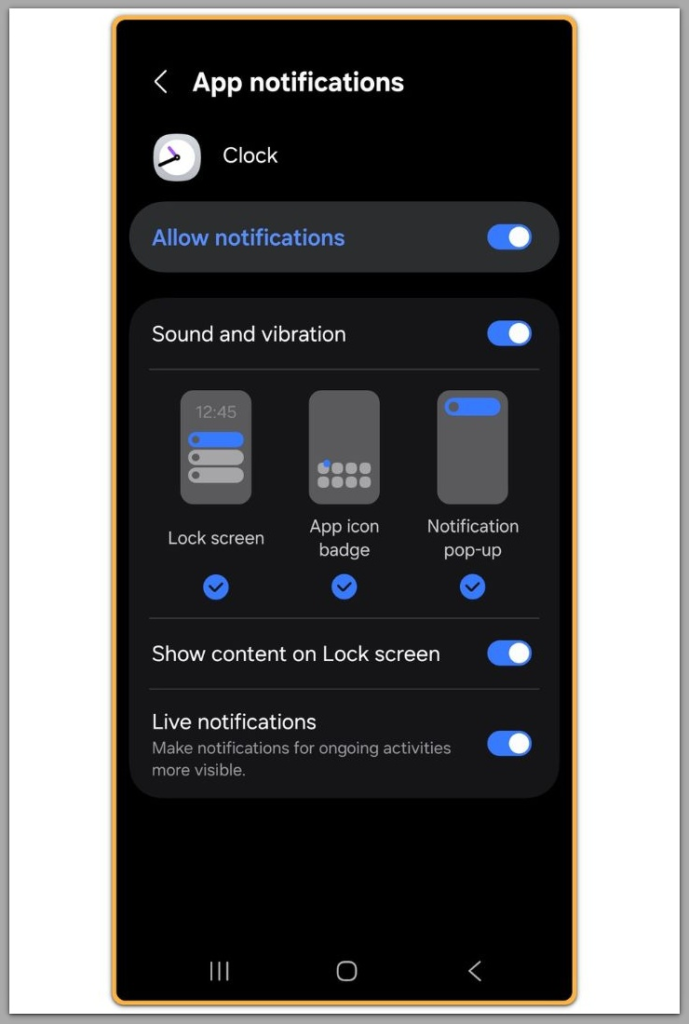 android clock alarm notification channel