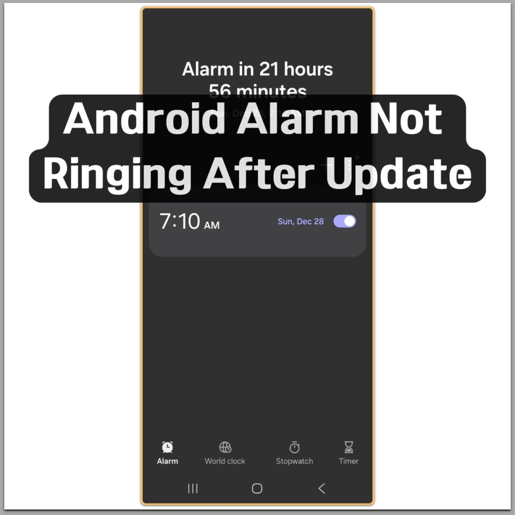 android alarm not ringing after update clock app