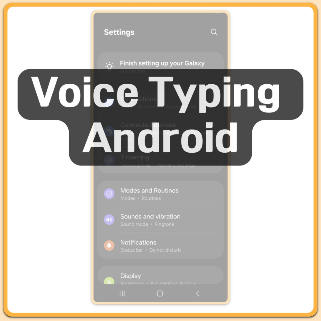 Voice typing settings on Android