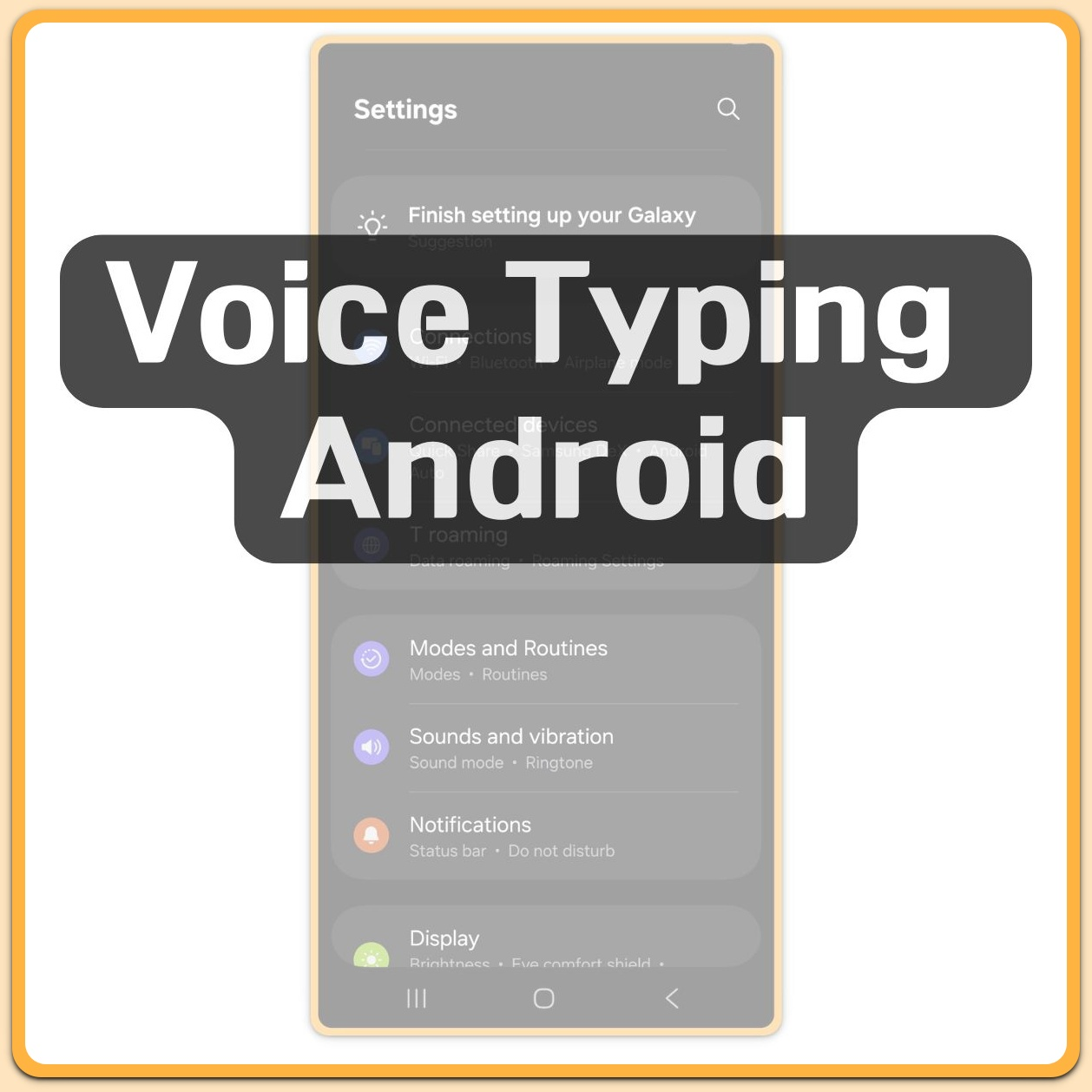 Voice typing settings on Android