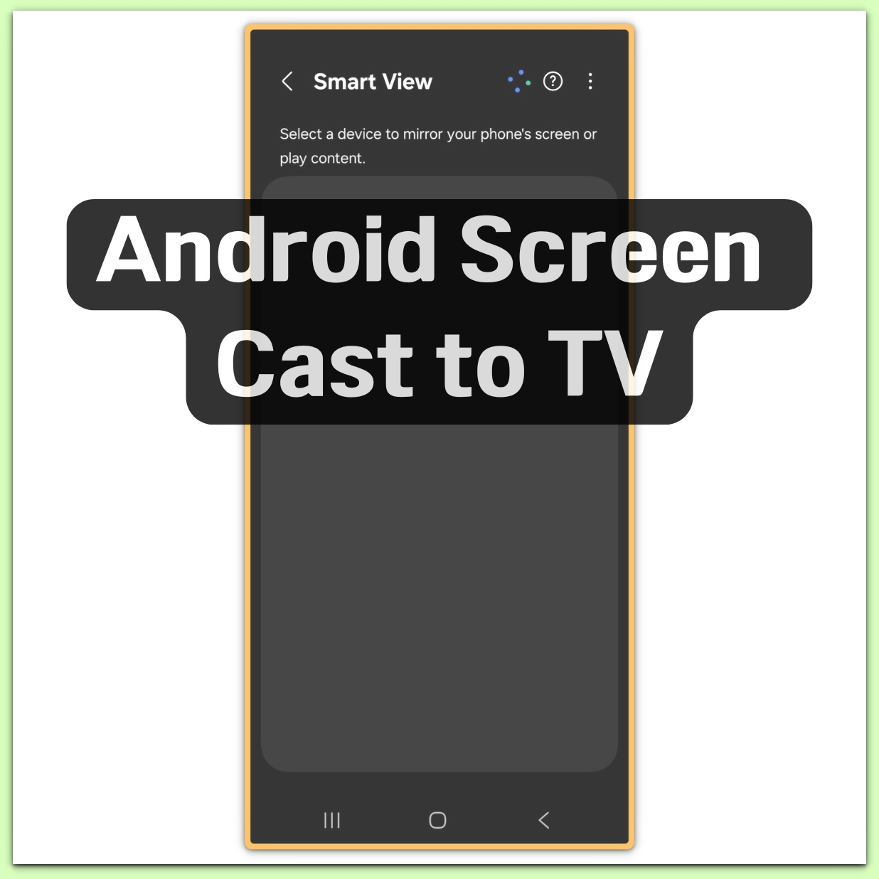 Android Screen Cast to TV