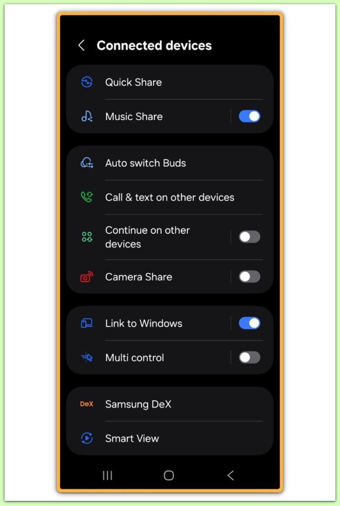Android screen cast to TV settings location