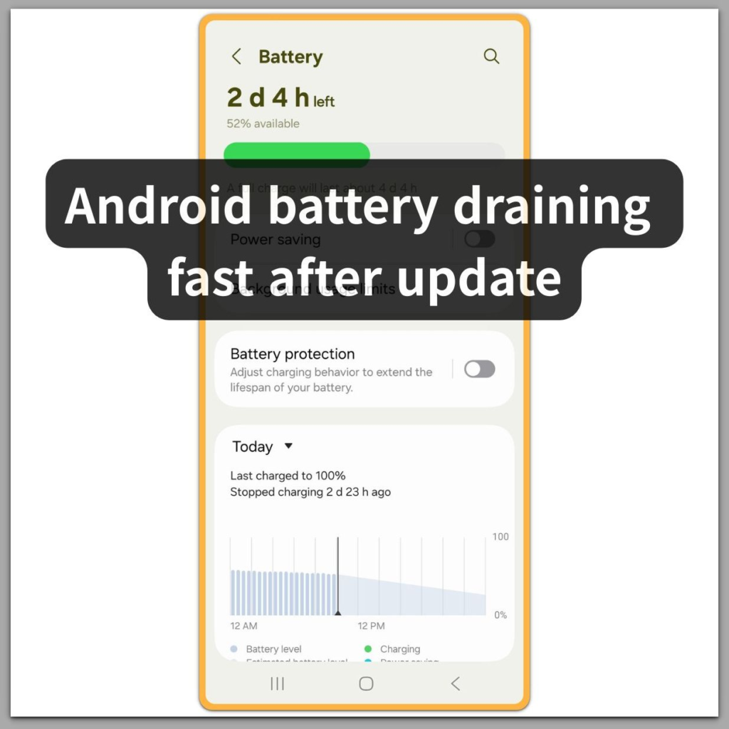 android battery draining fast after update battery overview screen