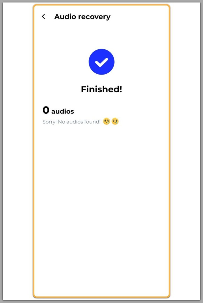 android audio recovery app scan result zero files