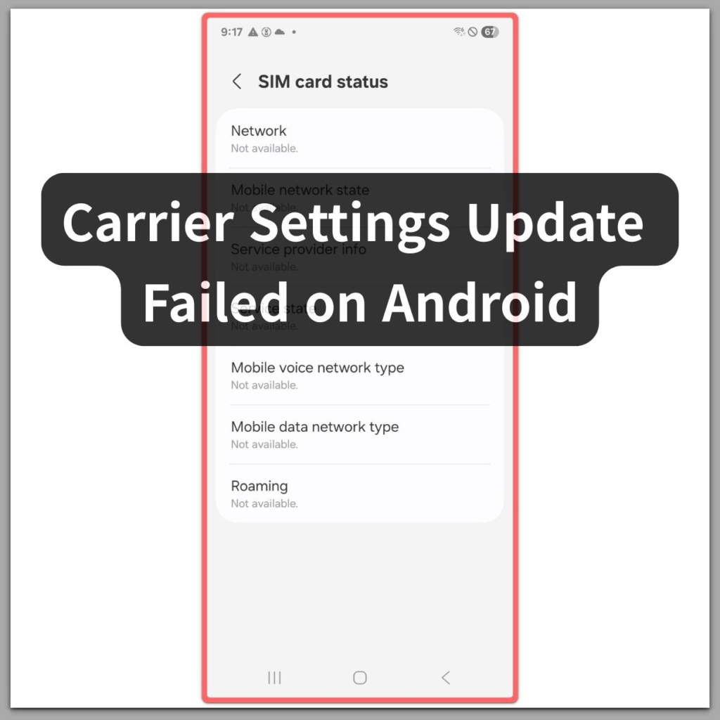 sim card status network not available android