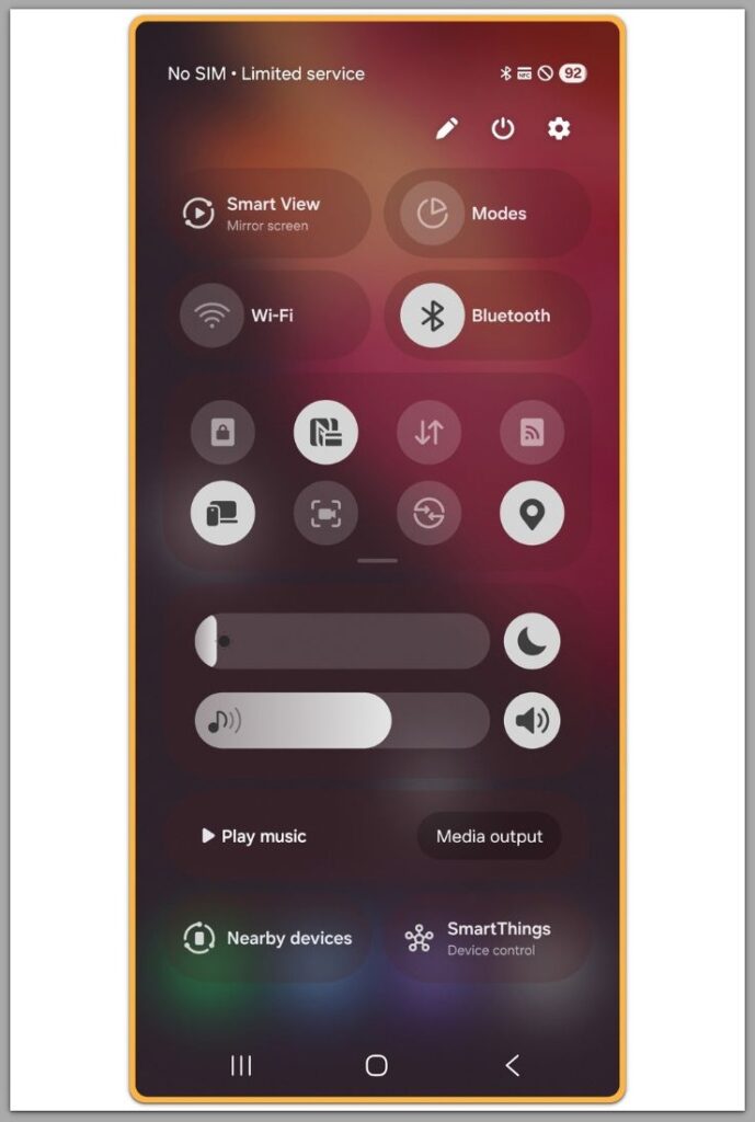 android quick settings mobile data wi fi off no sim