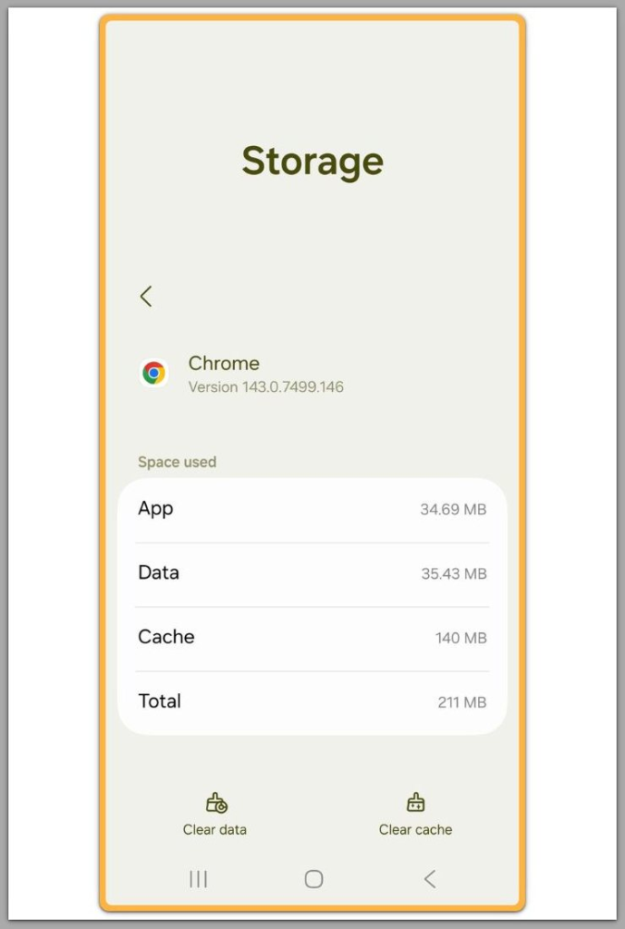 android app storage showing app data and cache separation