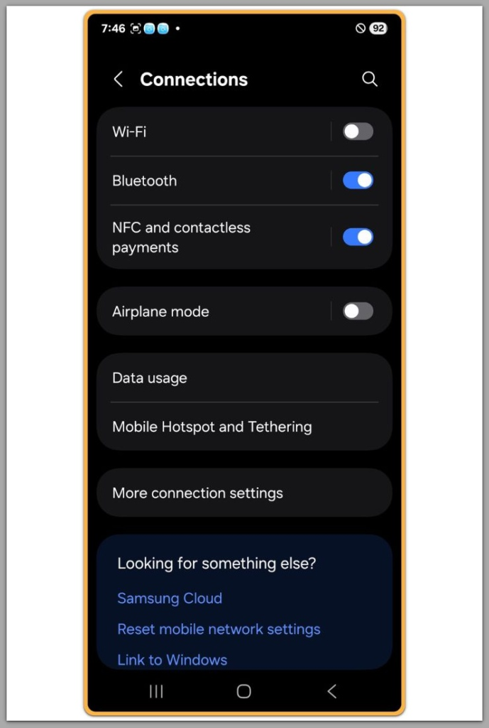 android settings connections mobile network screen