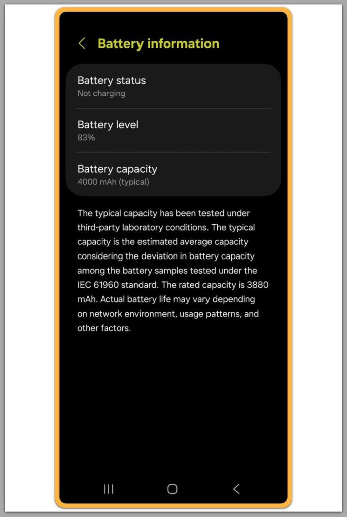android battery information device status normal