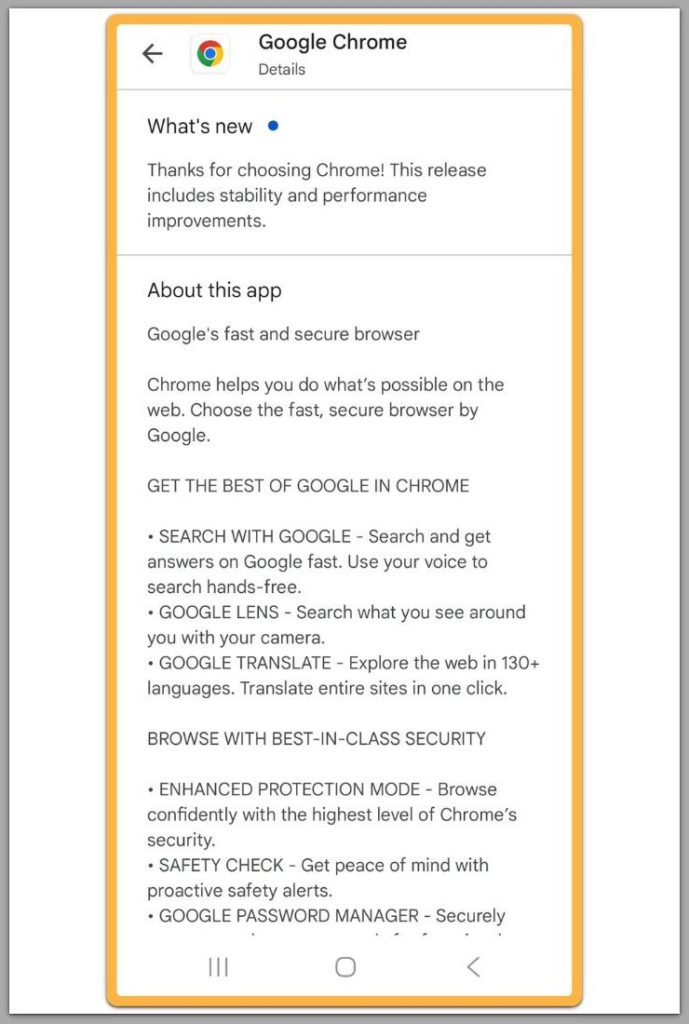 google play store app details screen showing update information