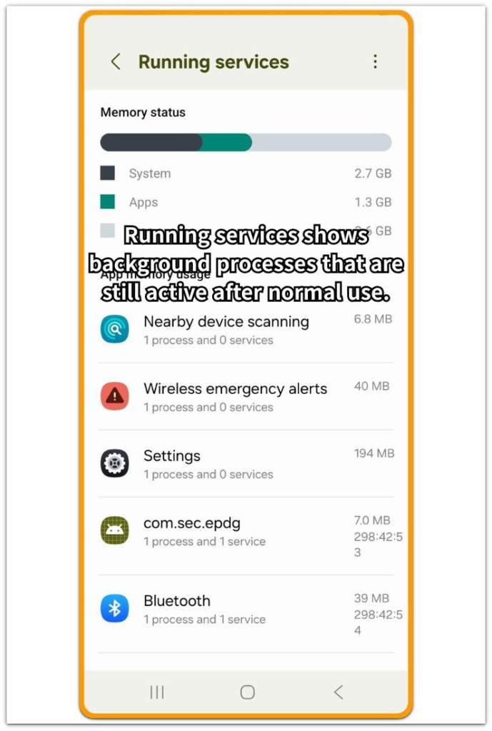android battery drain high cpu usage running services screen