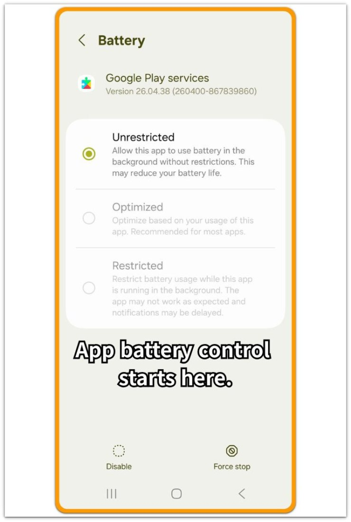 android battery drain after app update app battery control screen