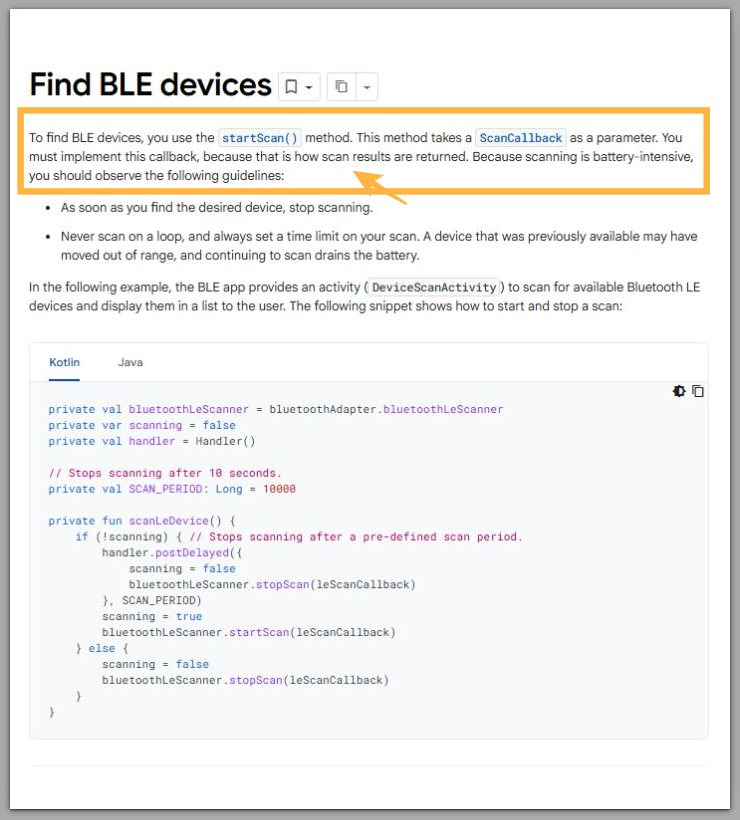android bluetooth le scanning is described as battery-intensive at the system level