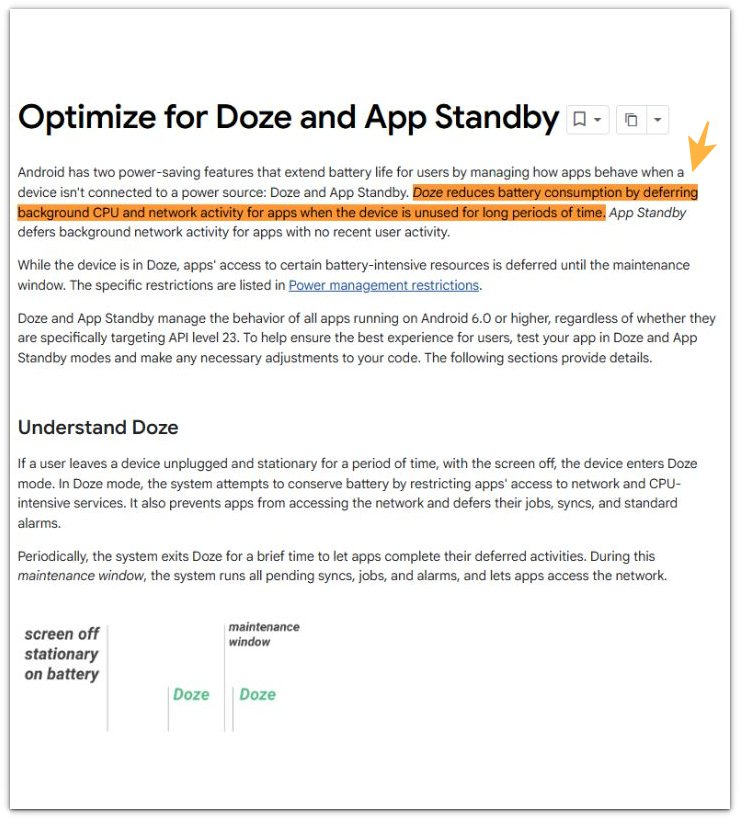 android battery drain after software update doze background app activity