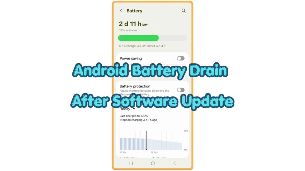 Android battery drain after software update shown on a Battery settings screen