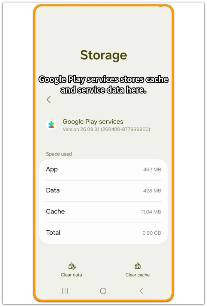 google play services storage keeps growing cache and service data