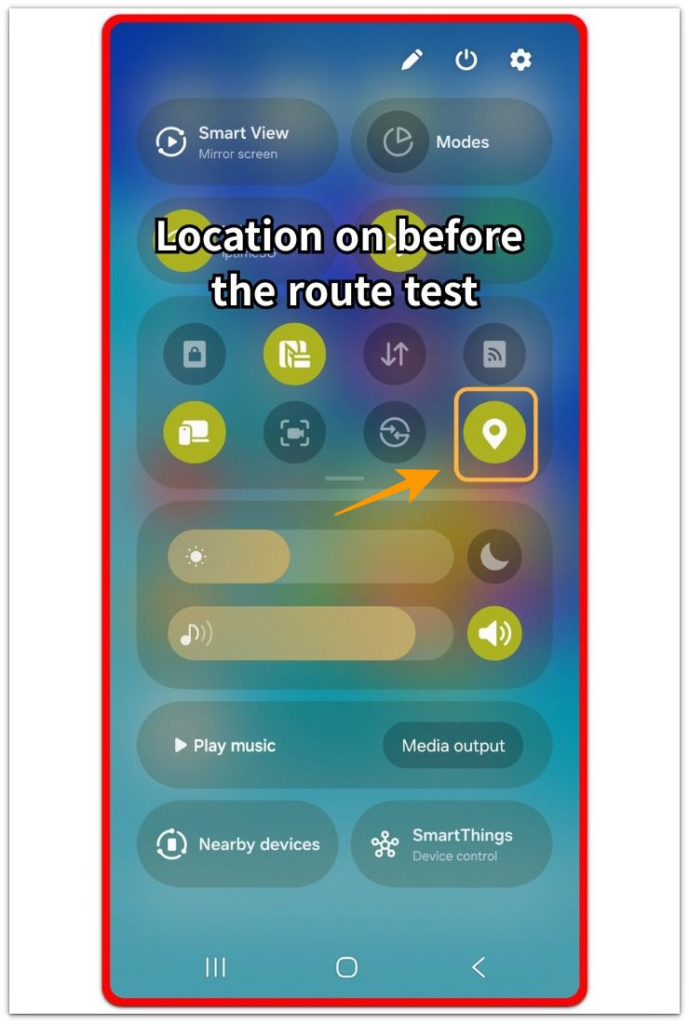 Location setting on before testing Android battery drain while using navigation