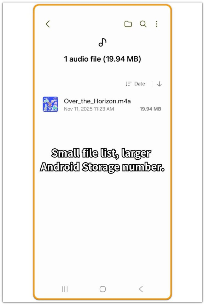 small file list but android storage still full