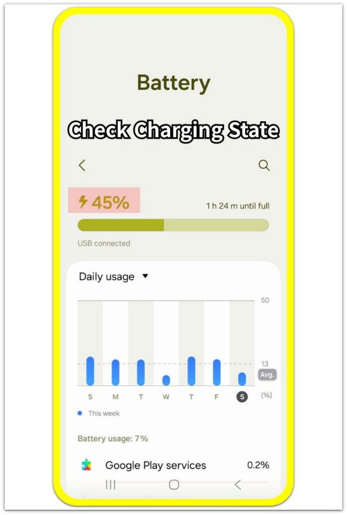 android battery screen while checking charging drain
