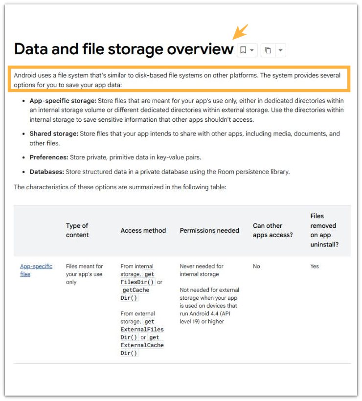 android data and file storage overview showing android storage file system structure