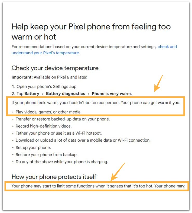 android battery drain while gaming Google heat warning screen