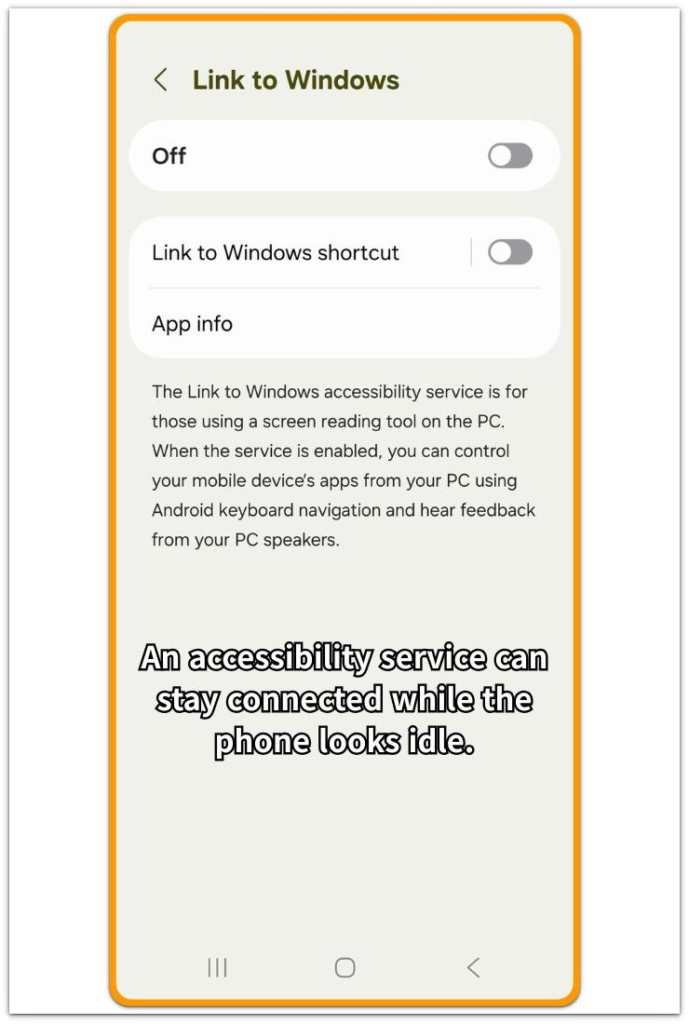 Android battery drain from accessibility service toggle screen