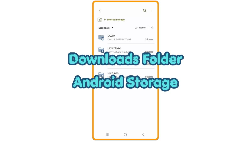 downloads folder android storage thumbnail with the Downloads screen open