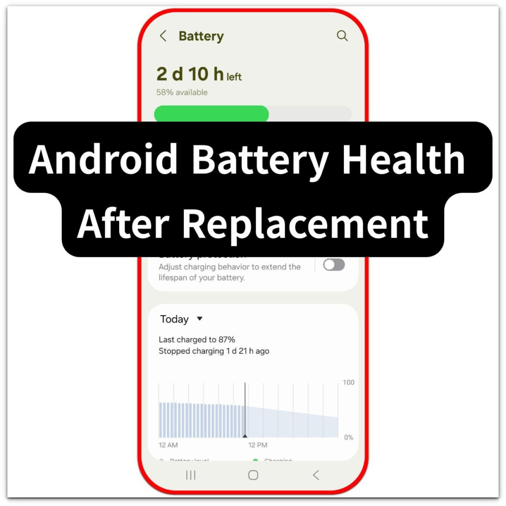 android battery health after replacement battery screen