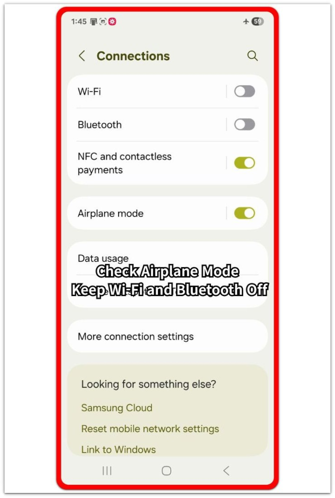 android airplane mode wifi and bluetooth off check