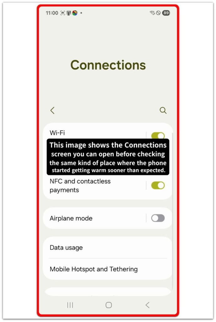 connections screen structure for checking the same kind of place again
