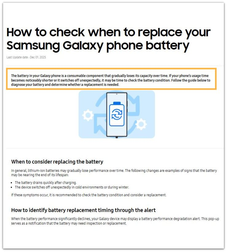 android battery health samsung official battery condition check