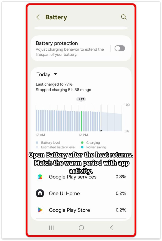 android phone gets hot after update battery activity check