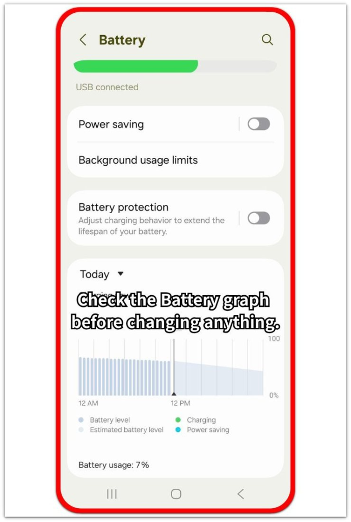 android slow charging overnight battery graph