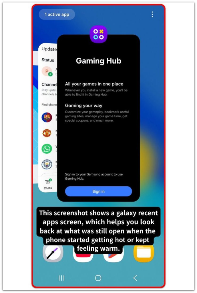 galaxy recent apps screen with open apps visible