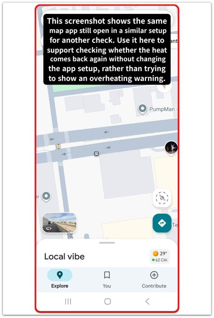 map app screen showing the same setup check for another drive