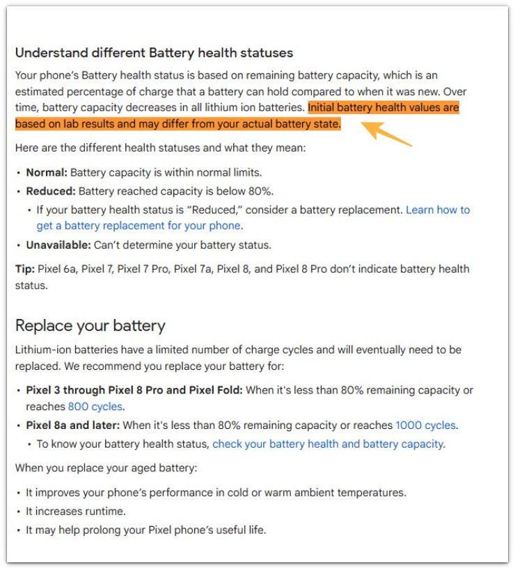 android battery health reading wrong pixel help battery health values