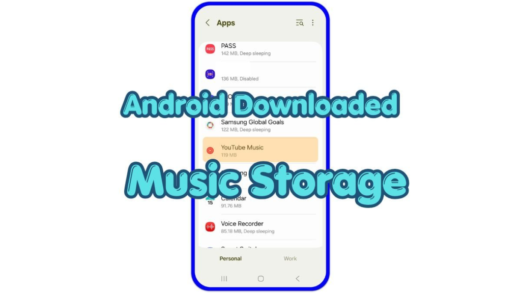 android downloaded music storage youtube music app size