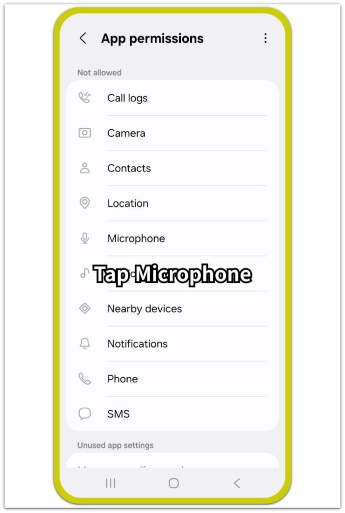 android app permissions microphone setting